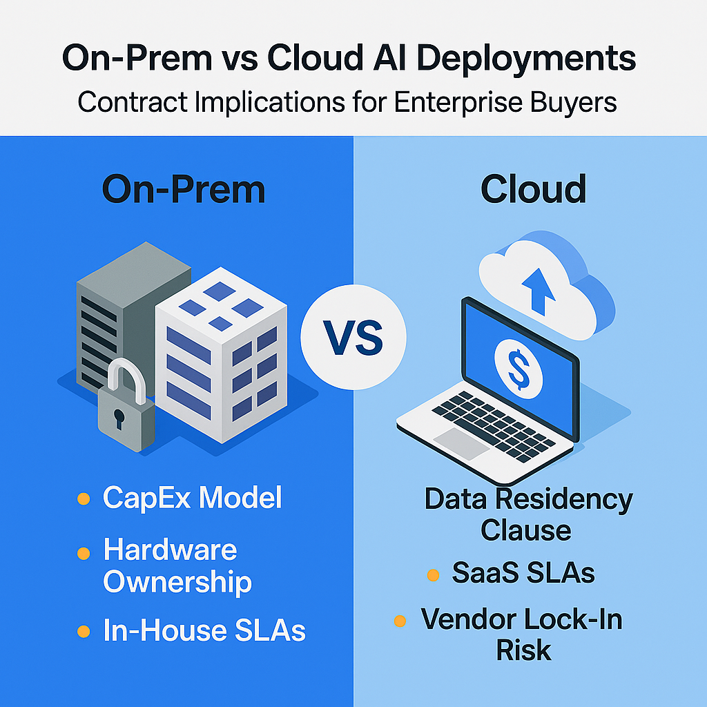 On-Prem vs Cloud AI Deployments: Contract Implications for Enterprise Buyers